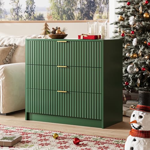 Green Fluted Dresser for Bedroom