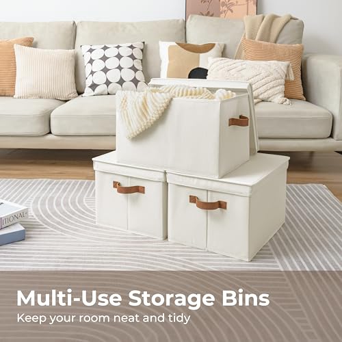 Fabric Storage Bins with Lids (3 Count)