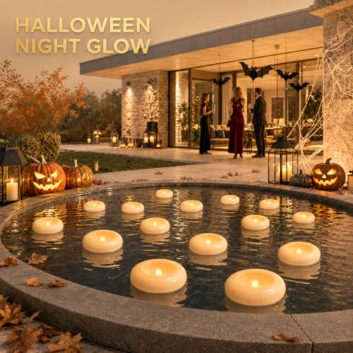 24 Pack Waterproof Flameless Floating Candles (24 Count)