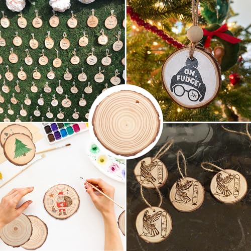 80 PCS 3.6 4 Inch Unfinished Wood Slices (80 Count)