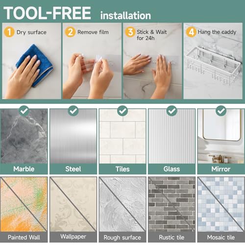 6 Pack Rustproof&Waterproof Shower Caddy (6 Count)