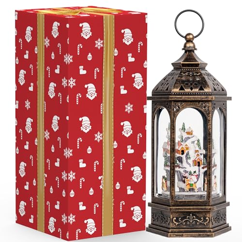 12.8'' Christmas Village Snow Globe Lantern