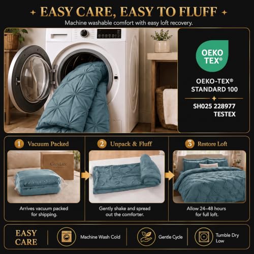 Oversized King Comforter Set Mineral Blue
