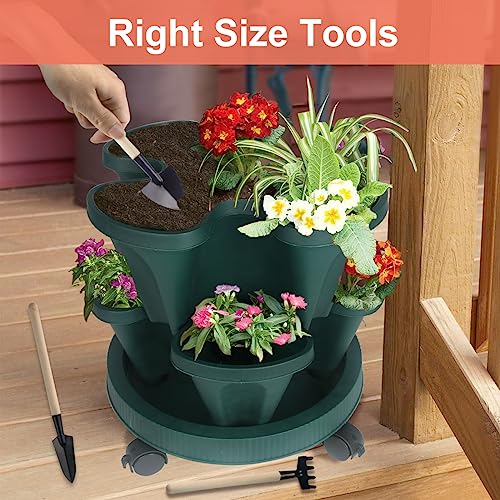 Stackable Vertical Garden Planter with Wheels