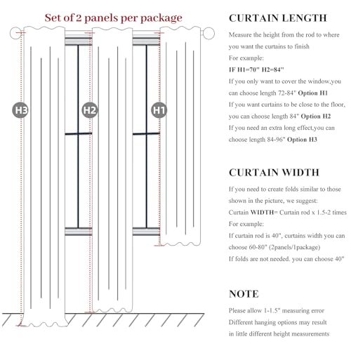 Pinch Pleat Cream Linen 102 Inch Long Curtains for Dining Room 2 Panels Set