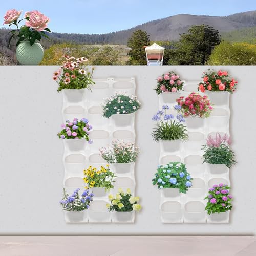 12Pieces 3 Pot Wall Planter Vertical Garden Plant Walls Wall Mounted Vertical Planter with Water