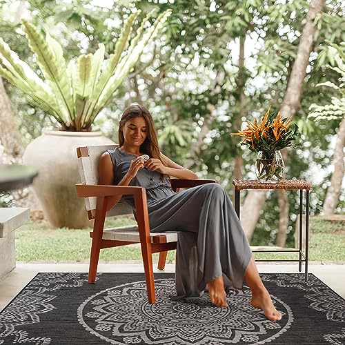 Outdoor Rug 9x12 Modern Area Rugs for Large Indoor and Outdoor Patios and Porches