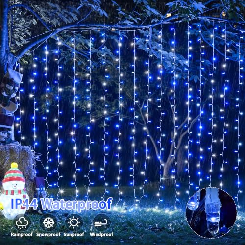 200 LED USB Curtain Lights Blue and White (6.5 Foot)