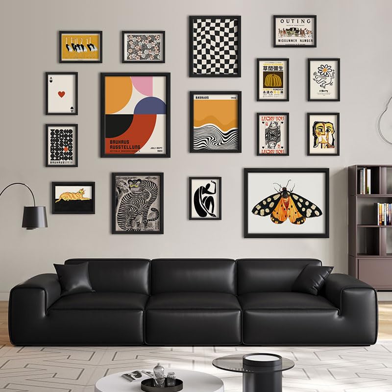 16 PCS Wall Art Framed Eclectic Wall Art Decor (16 Count)