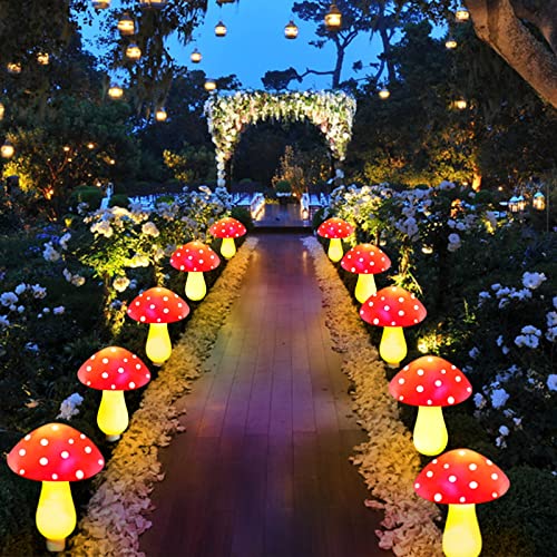 8 Pack Red Solar Mushroom Lamp (8 Count)