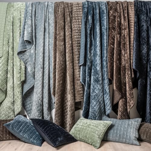 Channel Box Stitch Velvet Quilt Set