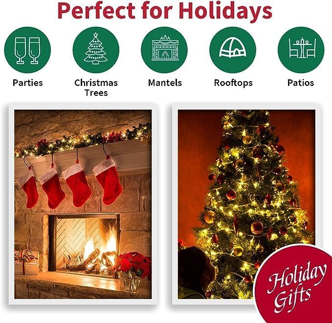 Warm White Christmas Lights Outdoor (150 Count)