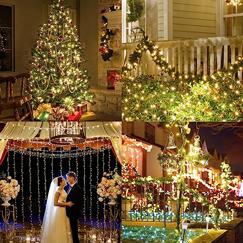 Clear Christmas Lights 50FT 200 Incandescent Bulbs Warm White Mini Lights with White Wire for Christmas Tree