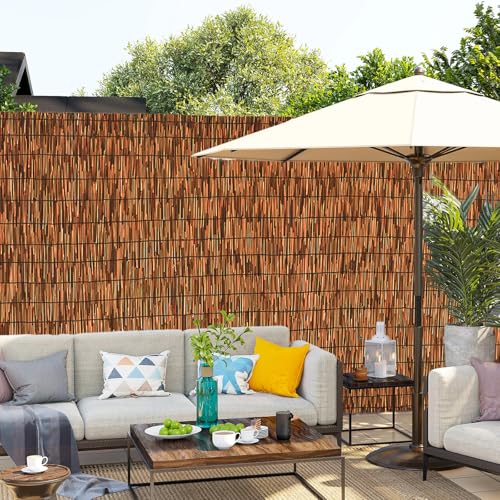 Brown 2 Pack 4FT X16.4FT Reed Fencing Roll Bamboo Privacy Screen (2 Count)