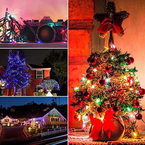 Clear Christmas Lights 2 Pack 20 Feet 100 Counts Multicolor (53 Foot)