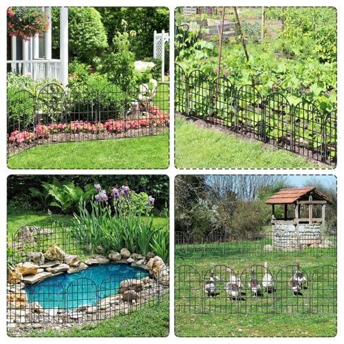 32.5 ft(L) x 22 in(H) Garden Fence, 30 Panels Arched No Dig Fence, Decorative Animal Barrier Fencing with Ground Stake, Rustproof Metal Garden Edging Border for Dog, Rabbit, Outdoor Yard Patio Decor (59.5825 Sq Ft)