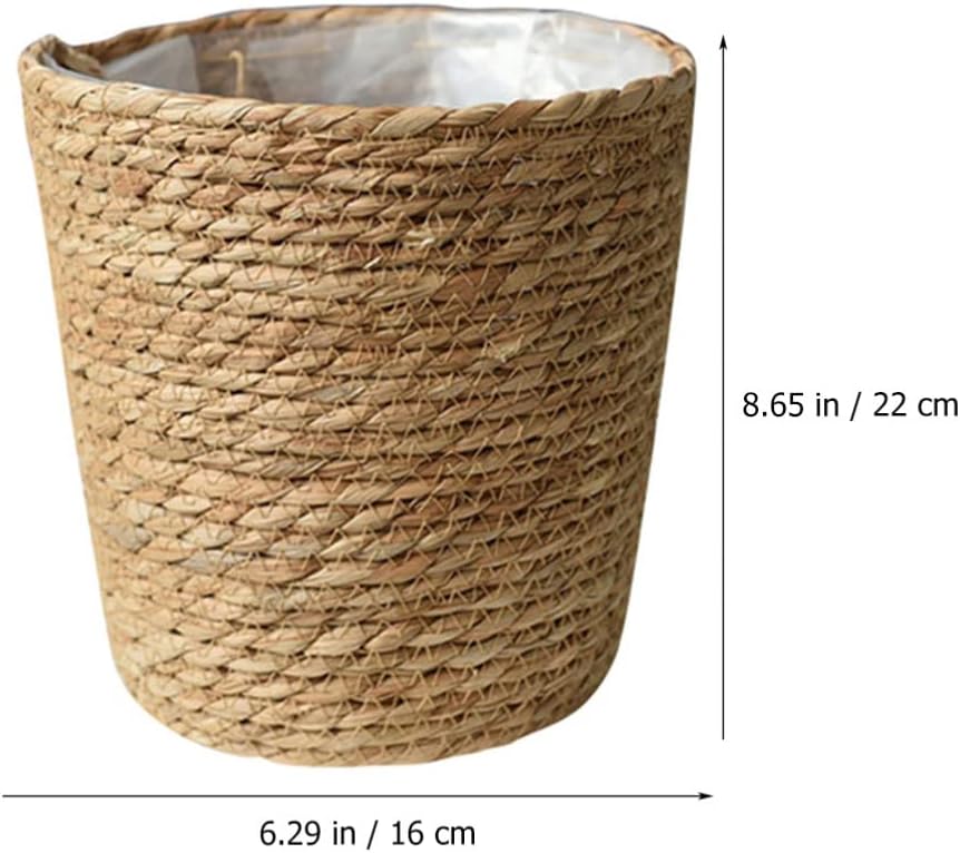 Home Decor Woven Straw Flower Pot Seagrass Planters Basket Garden Plant Pot Containers Wicker Rattan Vase Sundries Organizer Storage Bins for Indoor Outdoor Plants Vintage Decor - HavenBliss Decor