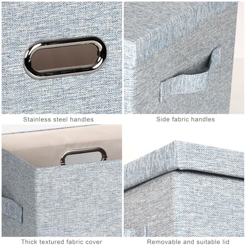 Storage Bins with Lids Fabric Closet Organizers Cubes Office Organization (3 Count)
