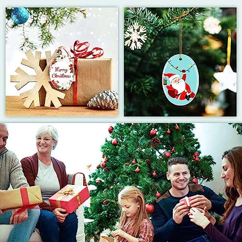 Personalized Christmas Ornaments 2025 Ceramic Custom Picture Text Hanging Ornament Customized Christmas Tree Decorations Keepsake Gift for Family Couples Xmas Tree Home Decor