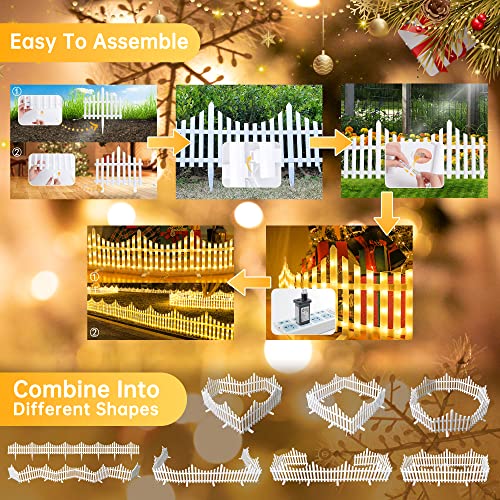 8 Pack Warm White Lighted Garden Fence (8.98 Sq Ft)