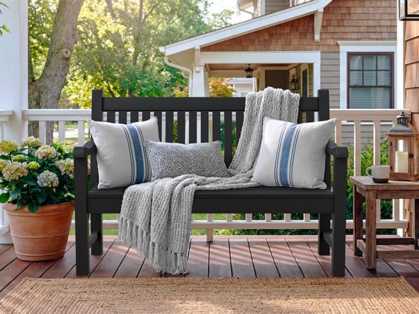 2 Person Outdoor Bench with 700 Lbs Weight Capacity