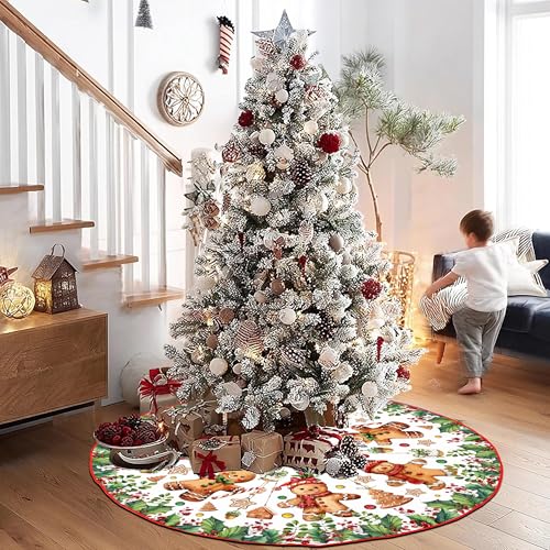 Cute Gingerbread Man Christmas Tree Skirt 36 Inch