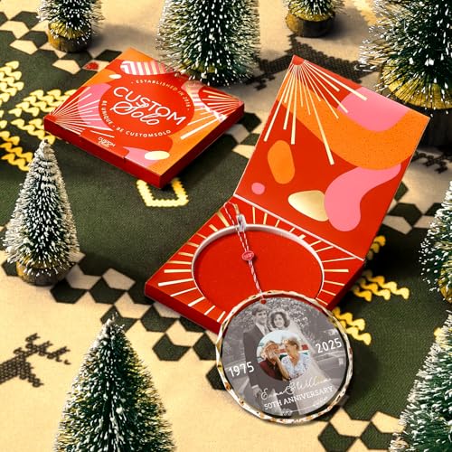 Personalized Wedding Anniversary Ornament with 2 Photos