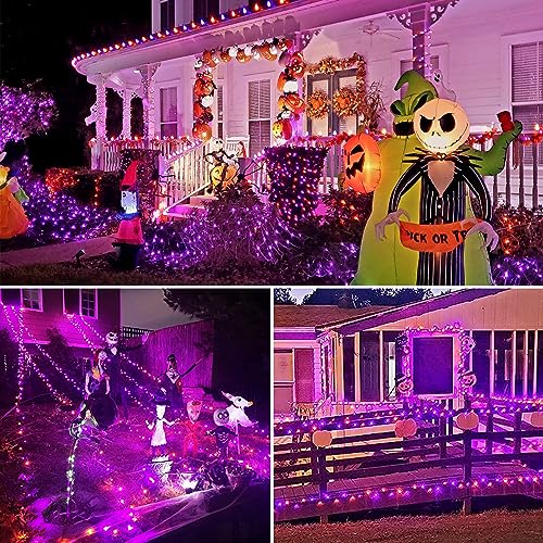 200 LED Halloween Lights Outdoor Orange & Purple Halloween Lights (66 Foot)