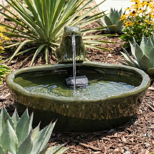 Sunnydaze 7" Ceramic Solar Powered Garden Water Fountain