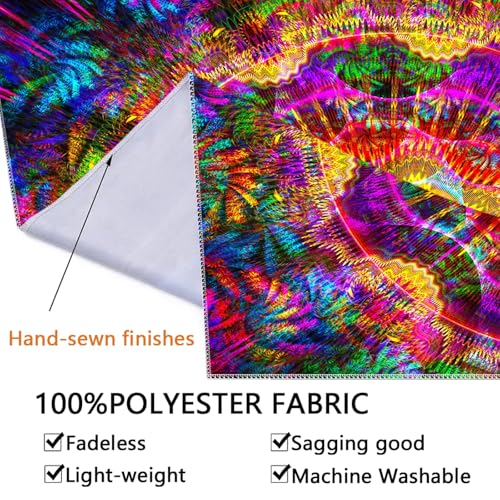Blacklight Mandala Tapestry for Bedroom (3 Count)