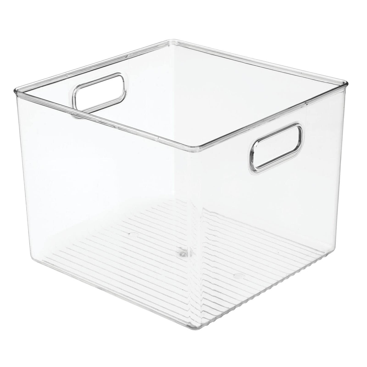 Plastic Modern Storage Organizer Bin Basket with Handles for Bathroom Organization