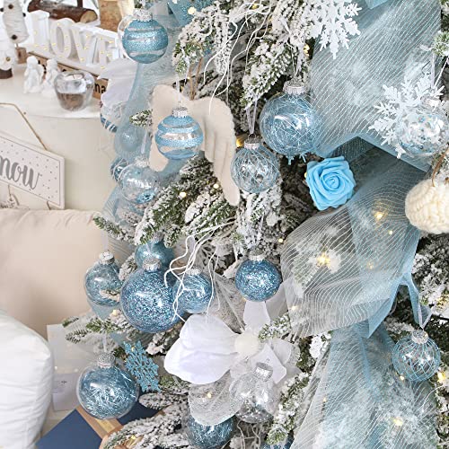 48 Pack Assorted Clear Christmas Ball Ornaments (48 Count)