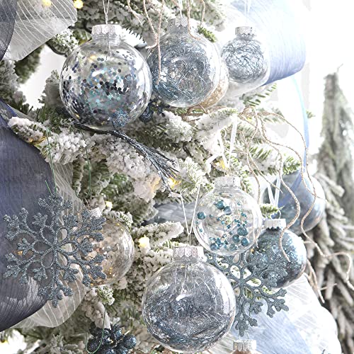 16 Pack Clear Christmas Ball Ornaments with Fillers (16 Count)