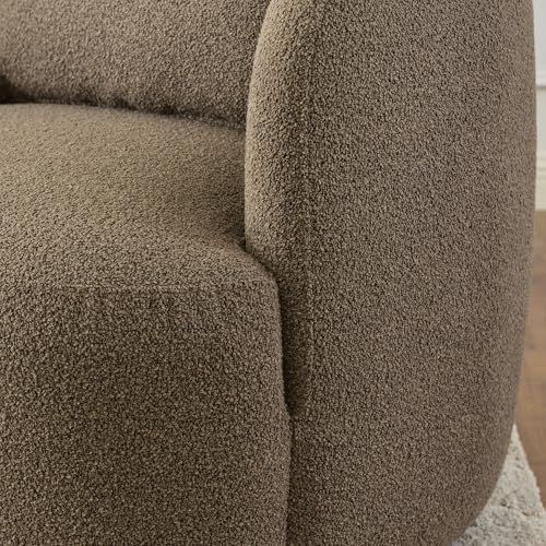34" W Boucle Swivel Barrel Chairs with Pillow Set of 2