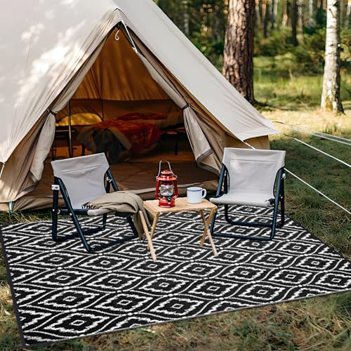 Outdoor Rug 8x10 ft Waterproof Reversible Braided Mat