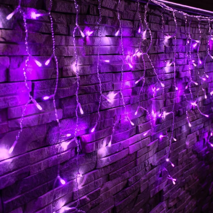 99ft 1200 LED Purple Icicle Lights (99 Foot)