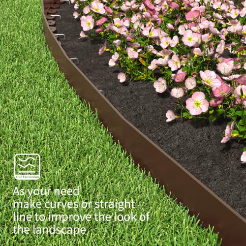Landscape Edging 4 Inch Tall 60FT with 75Pcs Metal Spikes