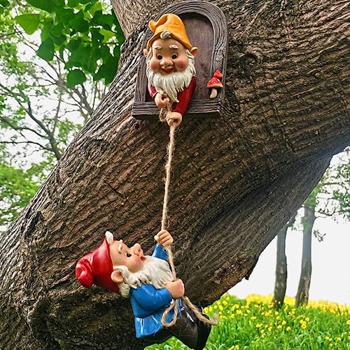 Climbing Gnomes Tree Faces Decor Outdoor for Yard