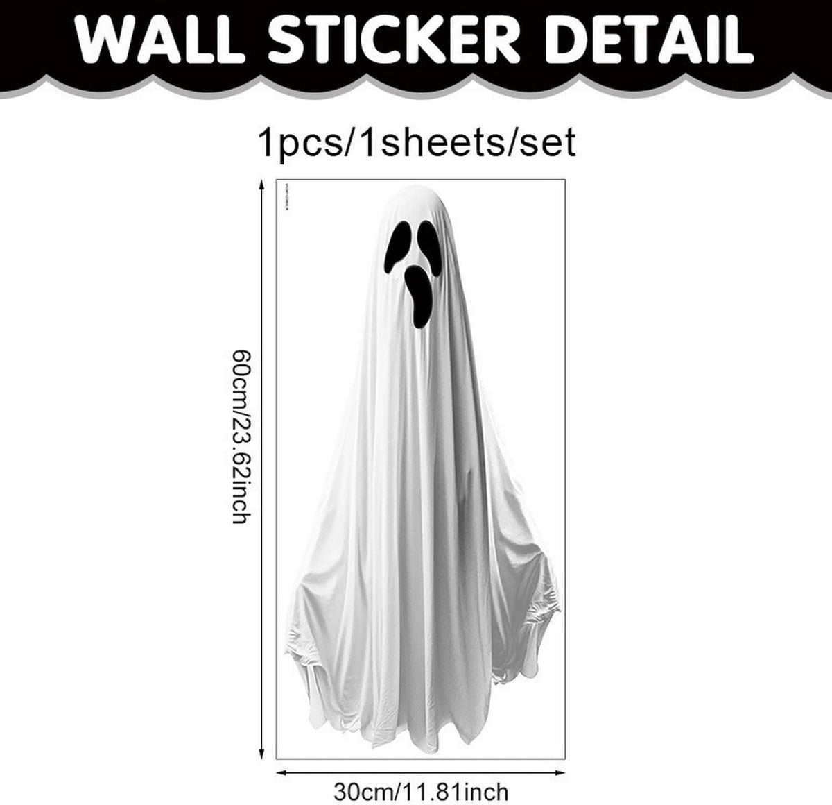 Halloween Ghost Window Clings for Glass 1 Sheets Ghost Window Decals Spooky Window Stickers Reusable Windows Cling for Halloween Fall Party Supplies Home School Office Glass Decorations