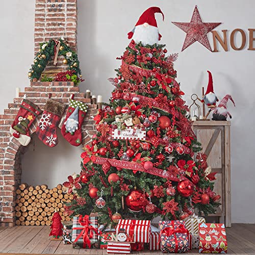 24ct Red Christmas Ornaments for Tree Decorations (34 Count)