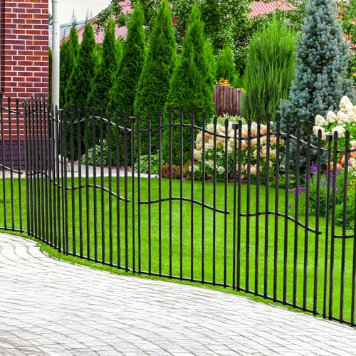 No Dig Garden Fence 40" H x 22.5'L Decorative Yard Dog Outdoor Panels (7.83 Sq Ft)