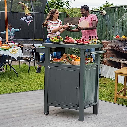 Domi Grill Carts Outdoor with Storage and Wheels