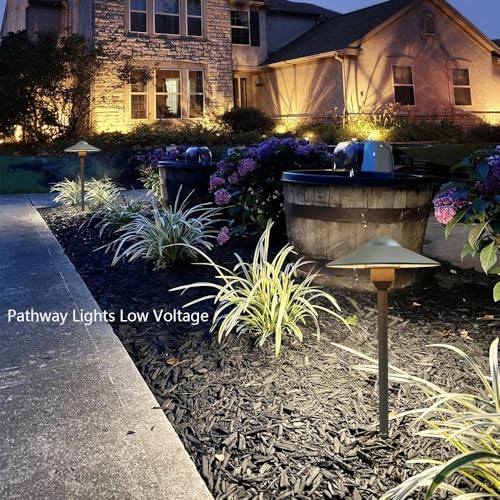 Cast Aluminum Low Voltage Outdoor Pathway Lights Walkway (2 Count)