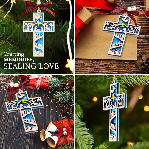 Nativity Cross Ornament for Christmas Tree
