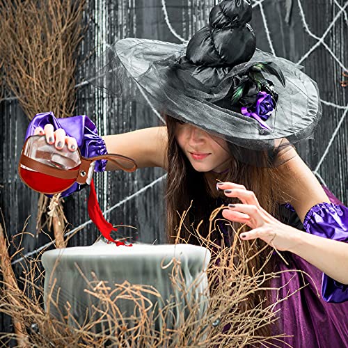 2 Pcs Halloween Glass Potion Bottles with Belt Cork Renaissance Witch Costume Accessories Witch Props Potion Bottle for Halloween Party Decor Cosplay DIY Crafts Gift (2 Count)