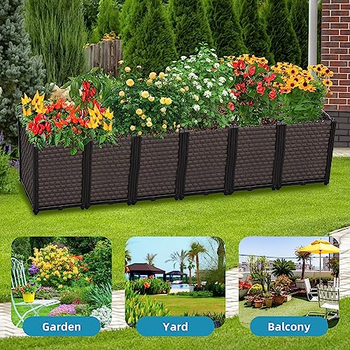 Large Planters for Outdoor Plants 20" Tall Planter Box (6 Count)