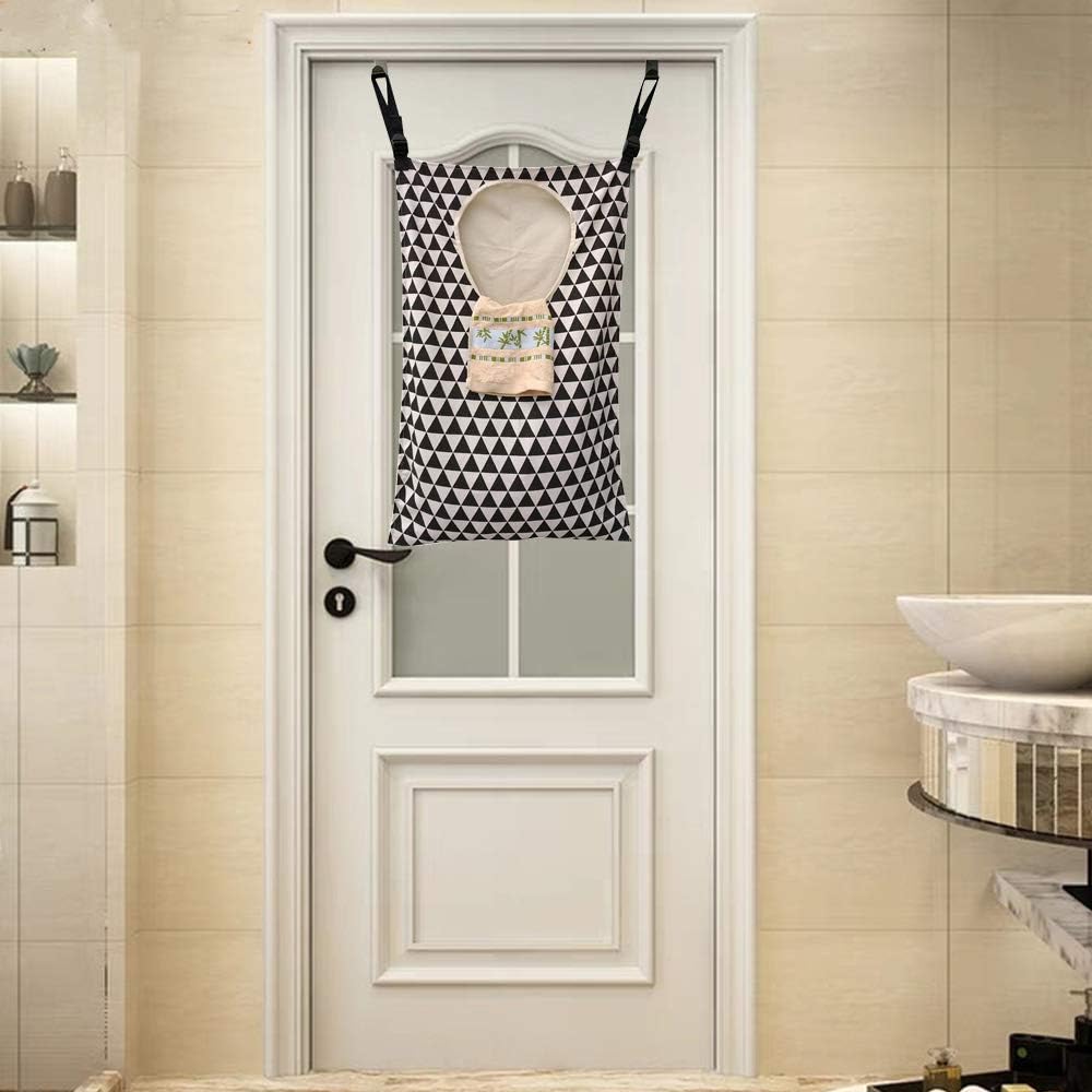 Adjustable Space Saving Door Hanging Laundry Hamper Bag with Stainless Steel Hooks - HavenBliss Decor