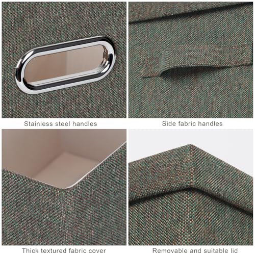 Storage Bins with Lids Fabric Closet Organizers Cubes Office Organization (3 Count)