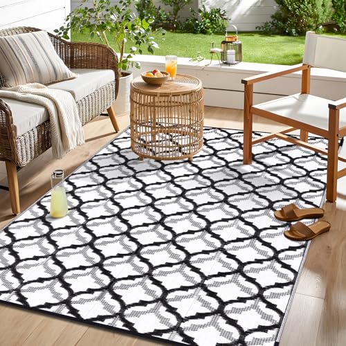 Outdoor Rug 6x9 ft Waterproof Reversible Braided Mat