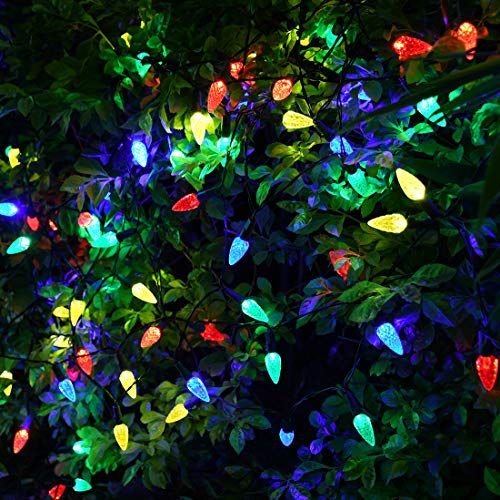 2 Pack Solar Christmas Lights Outdoor C6 Strawberry String Lights (2 Count)